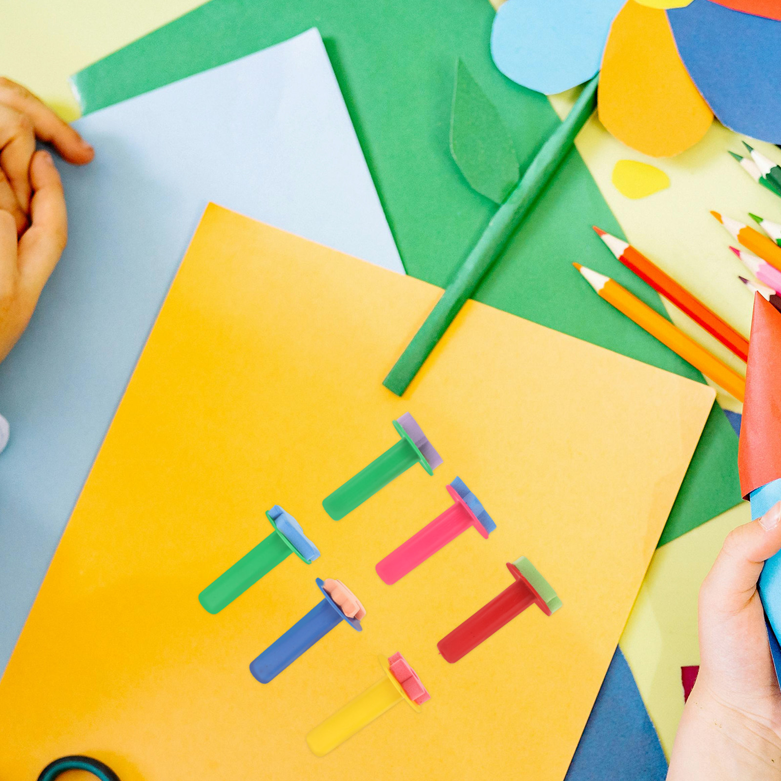 Kids Education Tools - 6 adet çocuklar sünger damga seti
