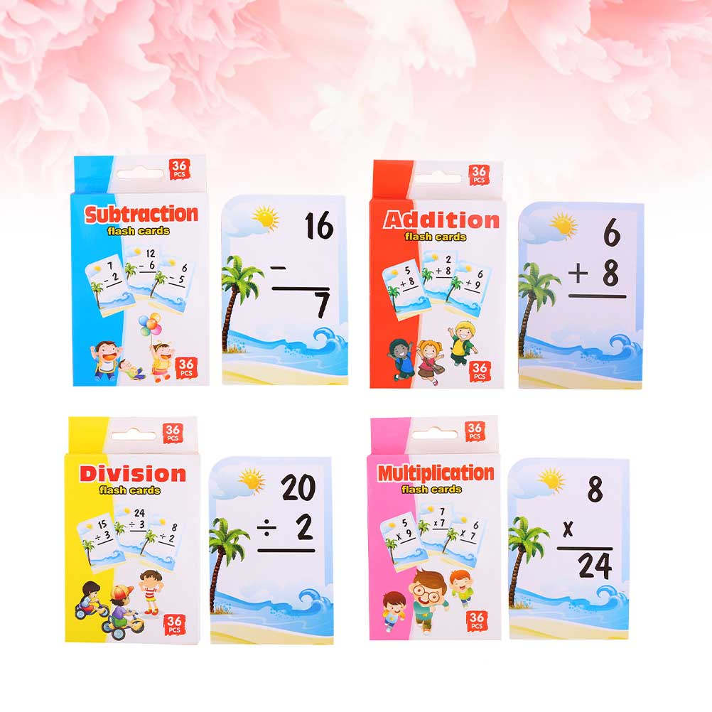 Kids Education Tools - 4 Kutu Çocuk Matematik Çalışma Kartları