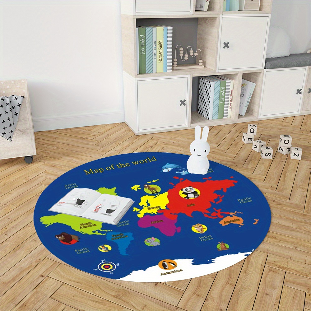 Dünya Haritası Yuvarlak Halı F - Kids Education World incelemesi ve fiyatı