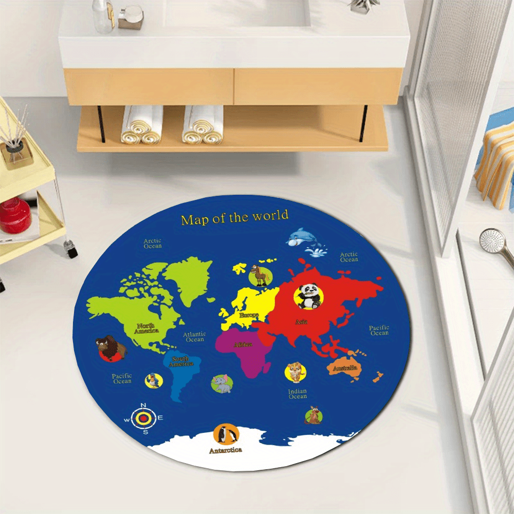 Dünya Haritası Yuvarlak Halı F - Kids Education World incelemesi ve fiyatı